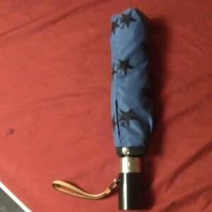 Coach Blue Umbrella with Black Stars